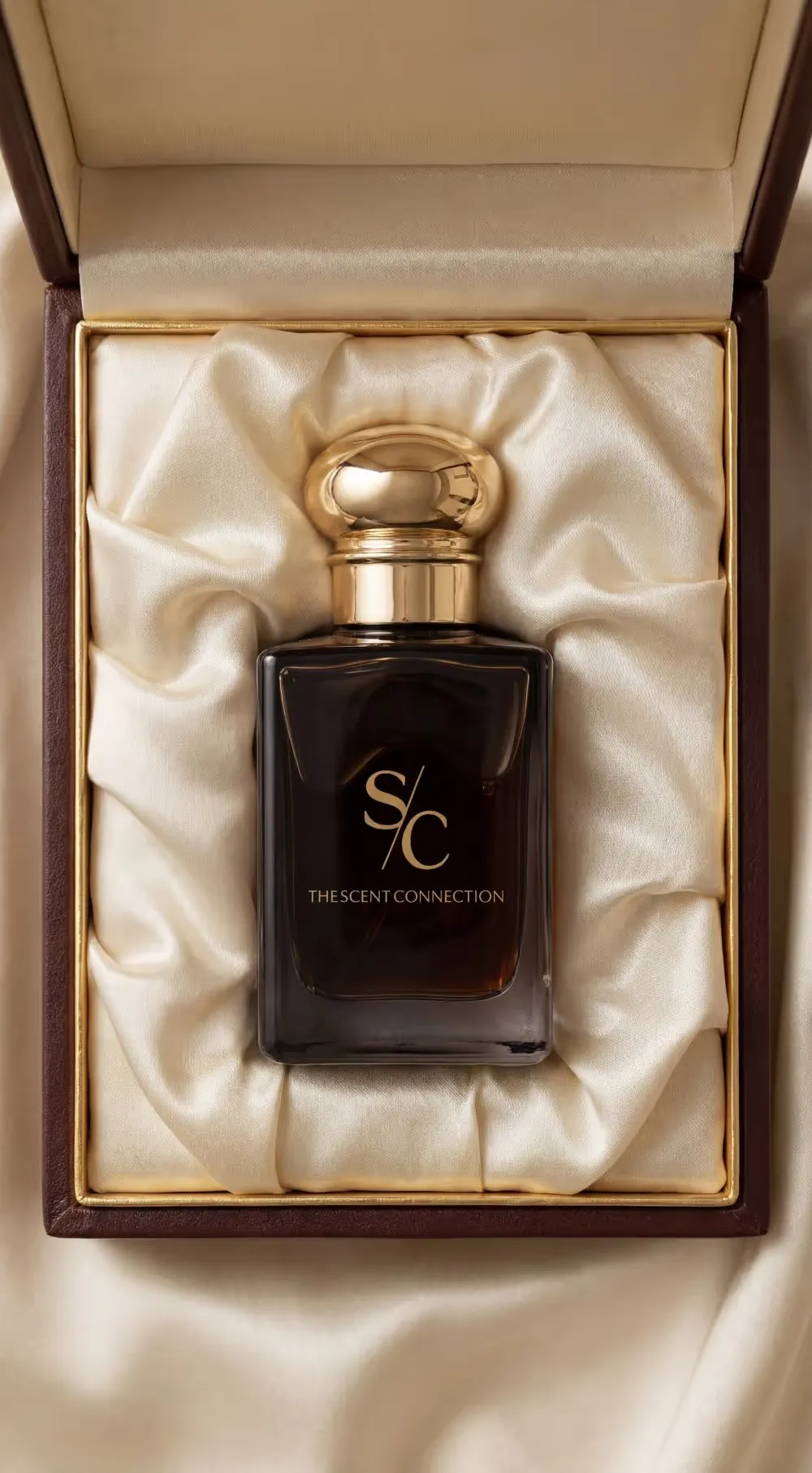 عبوة عطر نهائية بجانب علبتها المطبوعة للبيع بالتجزئة